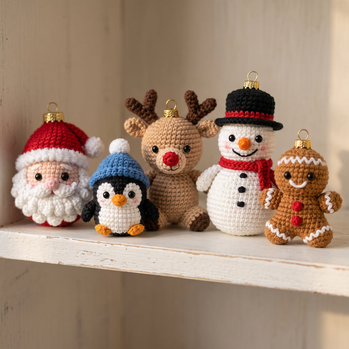 20 Christmas Crochet Ornament Patterns PDF, Amigurumi Bauble Set, Santa, Reindeer, Snowman, Gnome, Beginner, No Abbreviations