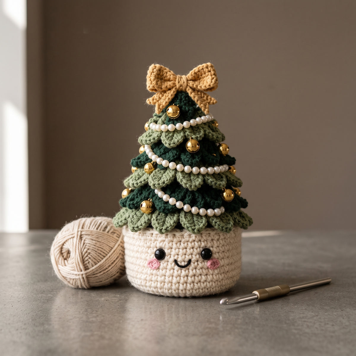 Christmas Crochet Pattern Bundle, 4 in 1 Christmas Basket Pots, Tree, Poinsettia, Candy Cane and Reindeer, PDF