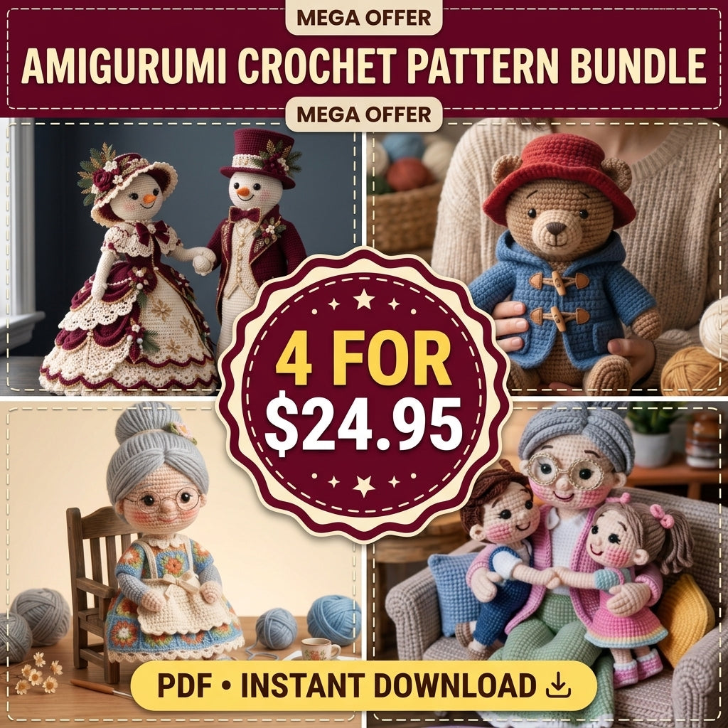 The Heartwarming Amigurumi Collection – 4 PDF Crochet Patterns