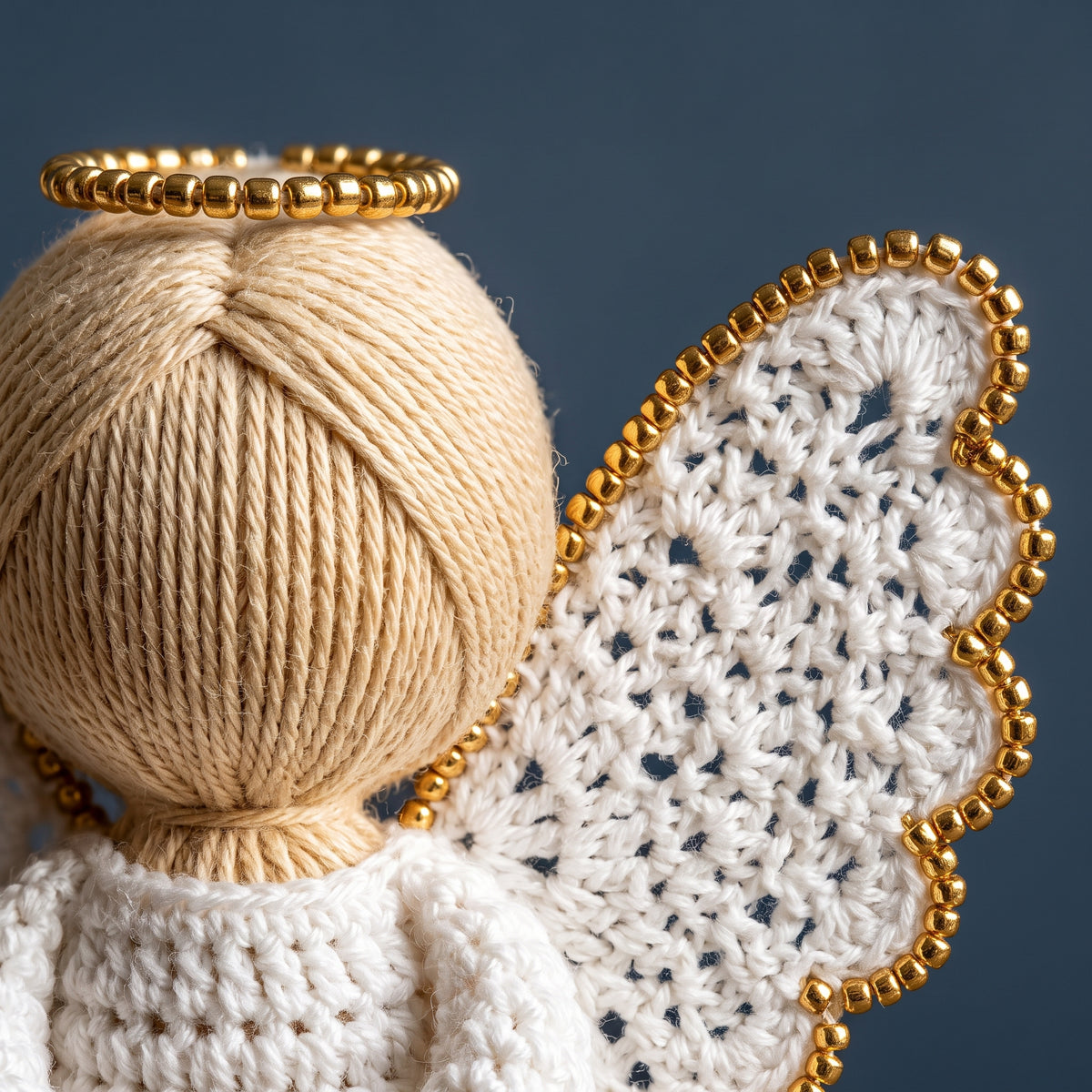 Crochet Angel Ornament Pattern PDF | 2 in 1 Christmas Angel & Gift Box Topper | Beaded Lace Wings | US Terms
