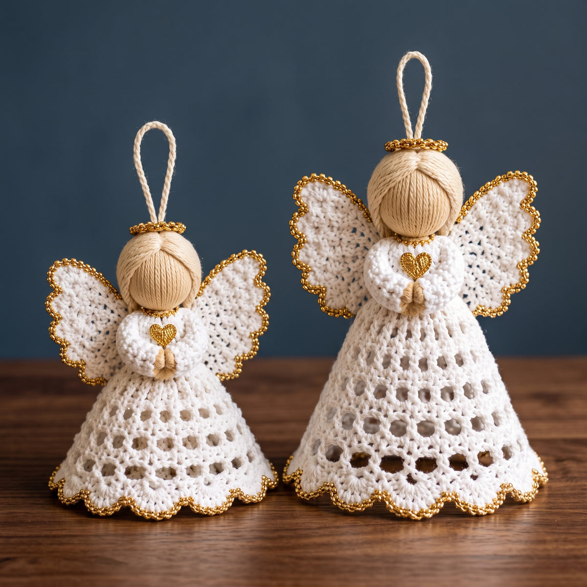 Crochet Angel Ornament Pattern PDF | 2 in 1 Christmas Angel & Gift Box Topper | Beaded Lace Wings | US Terms