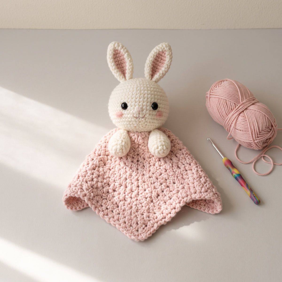 Baby Lovey Crochet Pattern Bundle, 6 Animal Security Blankets, Bunny, Bear, Elephant, Lamb, Fox, Panda, 3 Sizes