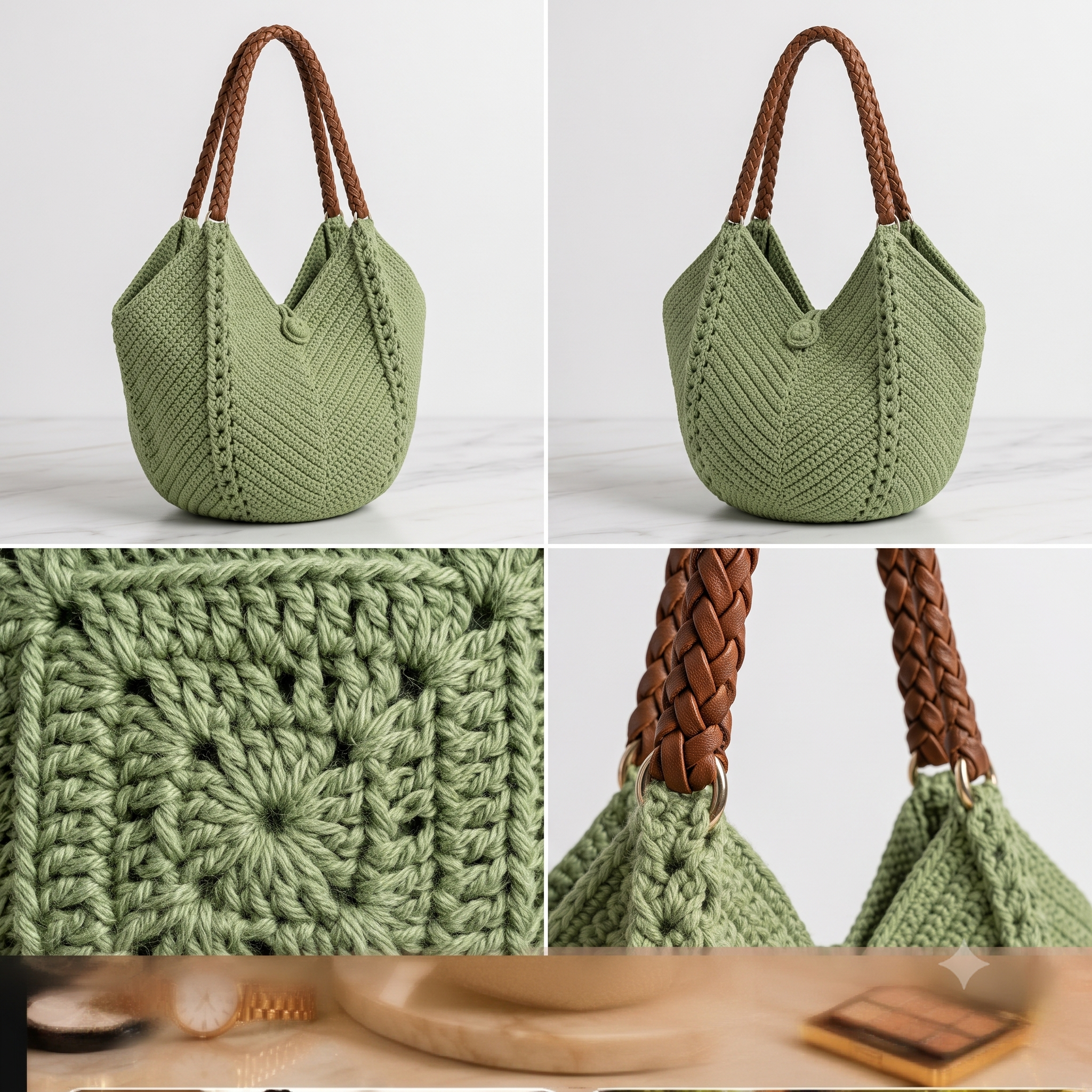 Crochet Square Motif Shoulder Bag Pattern PDF, Easy Purse Tutorial, Textured Bag Pattern, Digital Download, Beginner Friendly