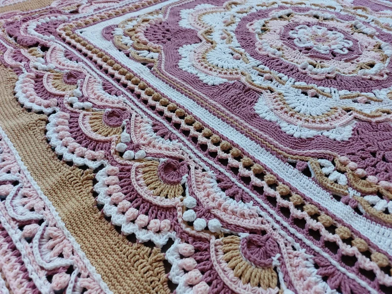 Blooming Joy Crochet Blanket Pattern: Vintage Vibe Photo Tutorial (PDF)