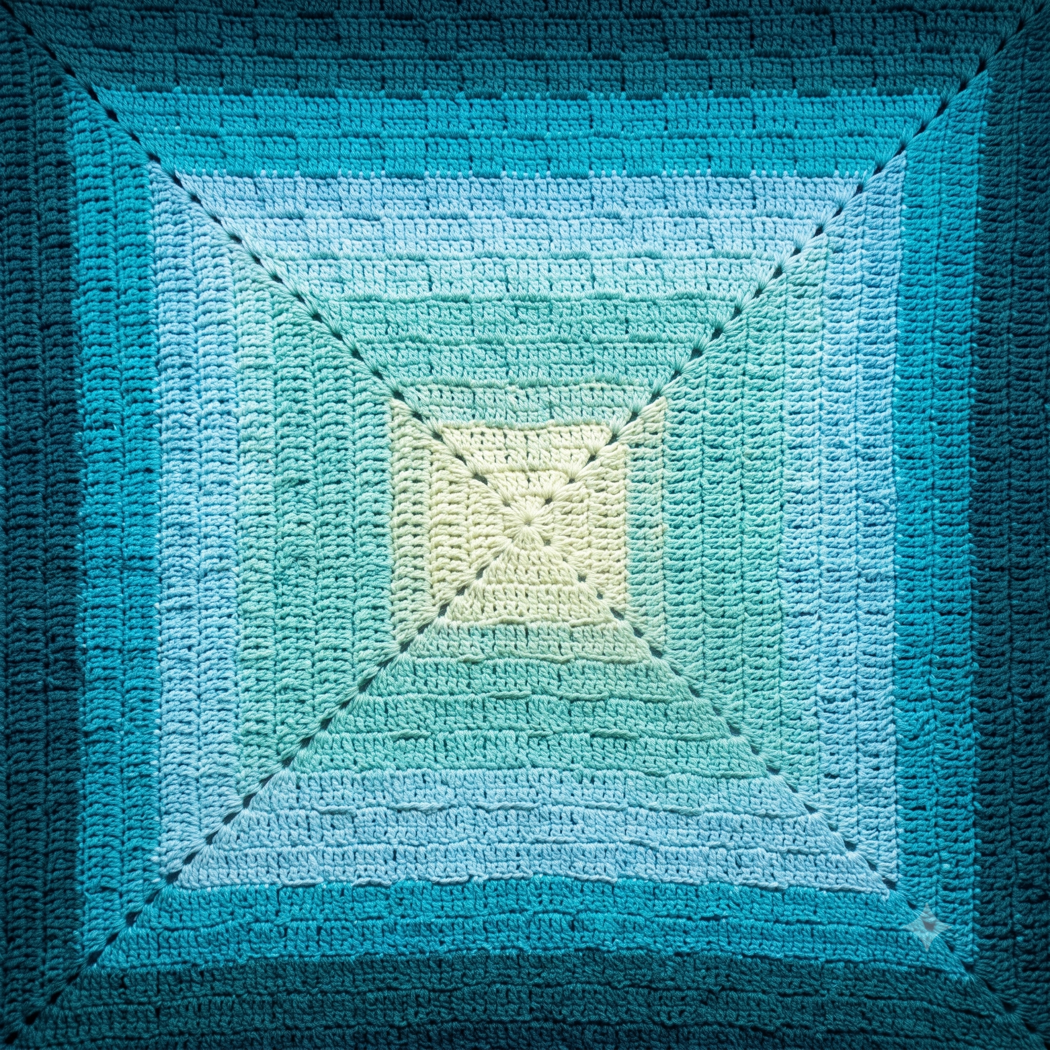 Gradient Square Blanket Crochet Pattern PDF, Ombre Blanket Pattern, Concentric Square Throw, Textured Block Stitch Blanket, Instant Download