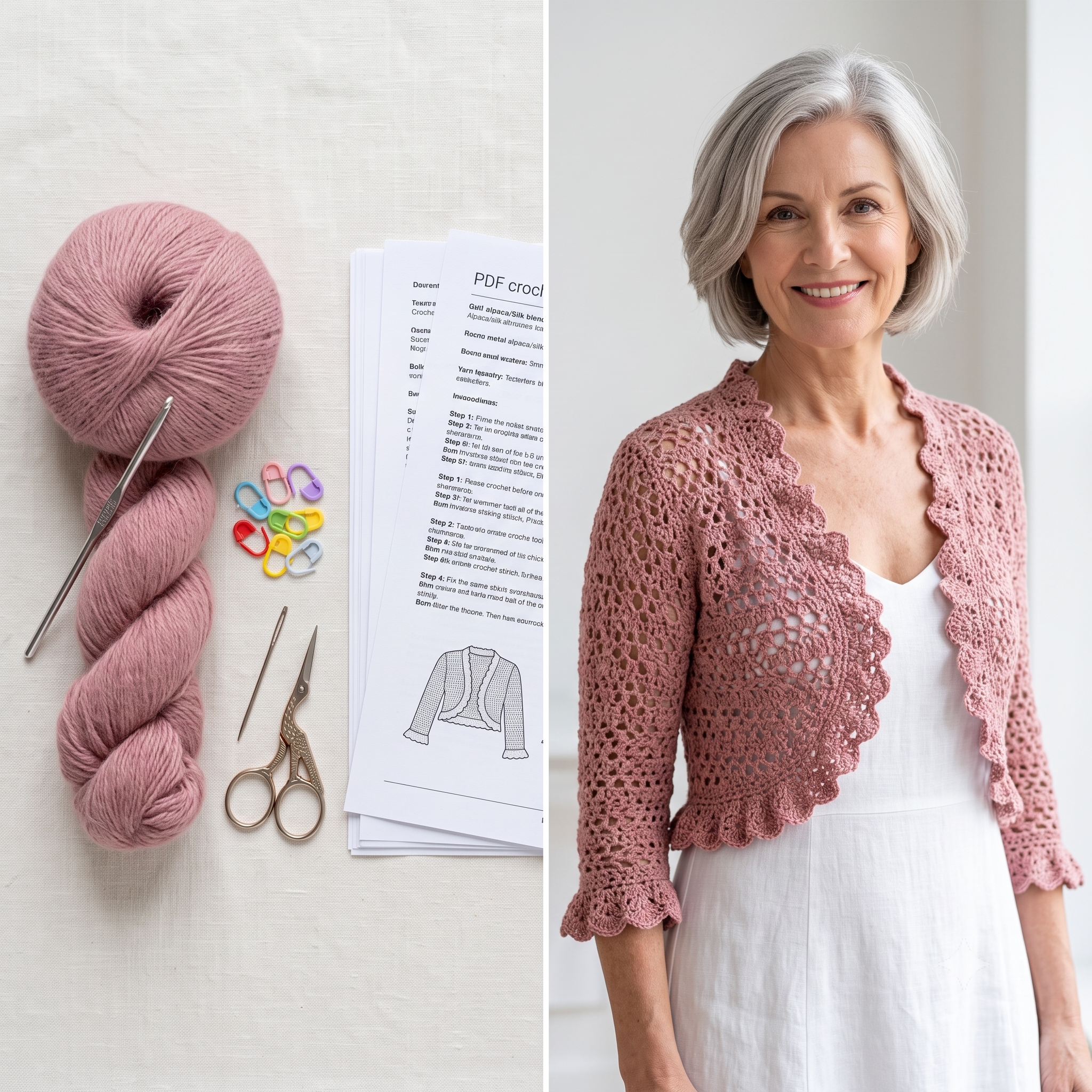 Bolero Crochet Pattern PDF | Lace Shrug Crochet Pattern for Women, Summer Cover Up Bolero, Intermediate, US Terms, Instant Download