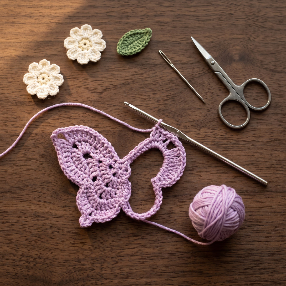 Crochet Baby Blanket Pattern PDF | 3D Butterfly & Flower Meadow Applique | 38x42 in | Intermediate, US Terms