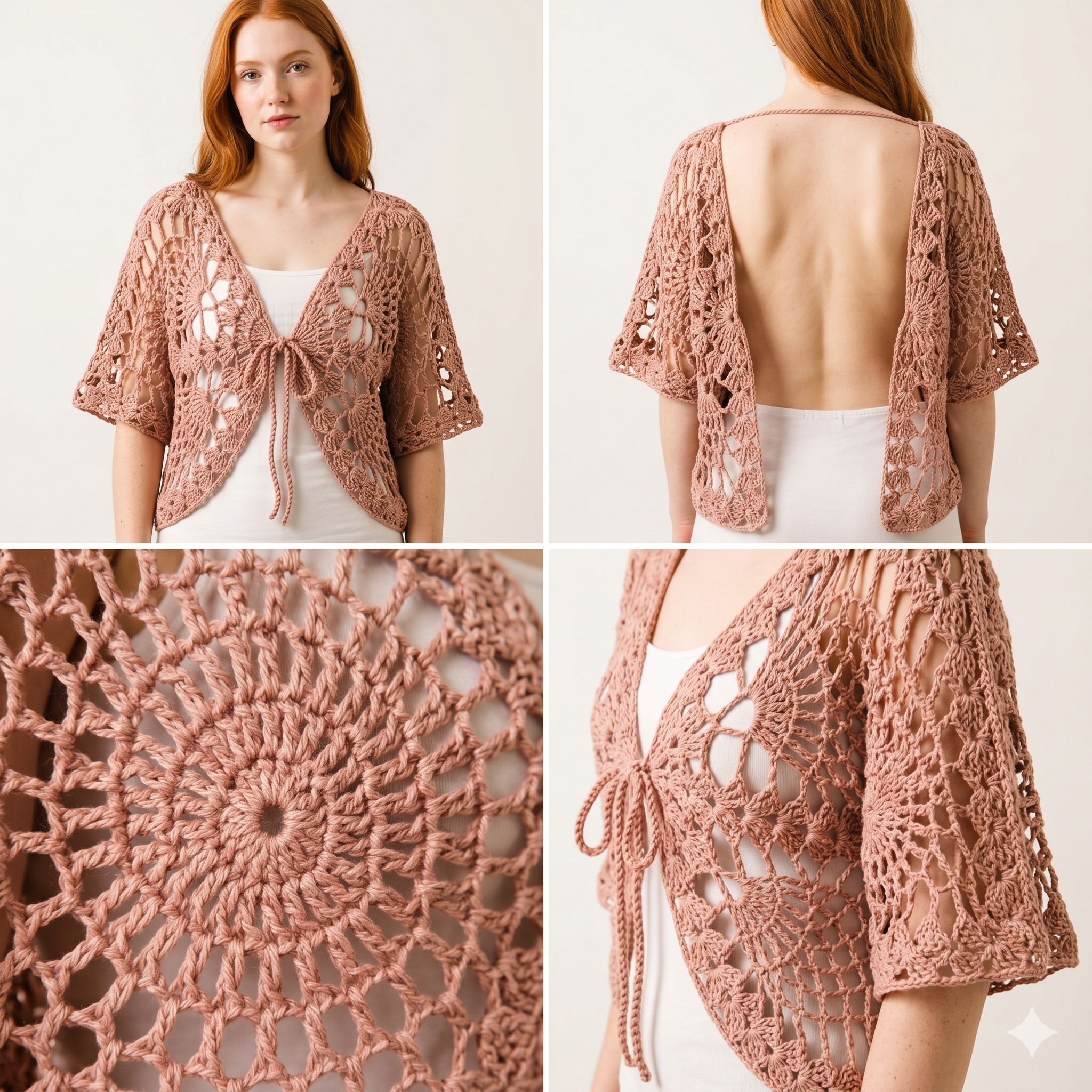 Butterfly Wing Cardigan Crochet Pattern – Lace Design (PDF Download, US Terms)