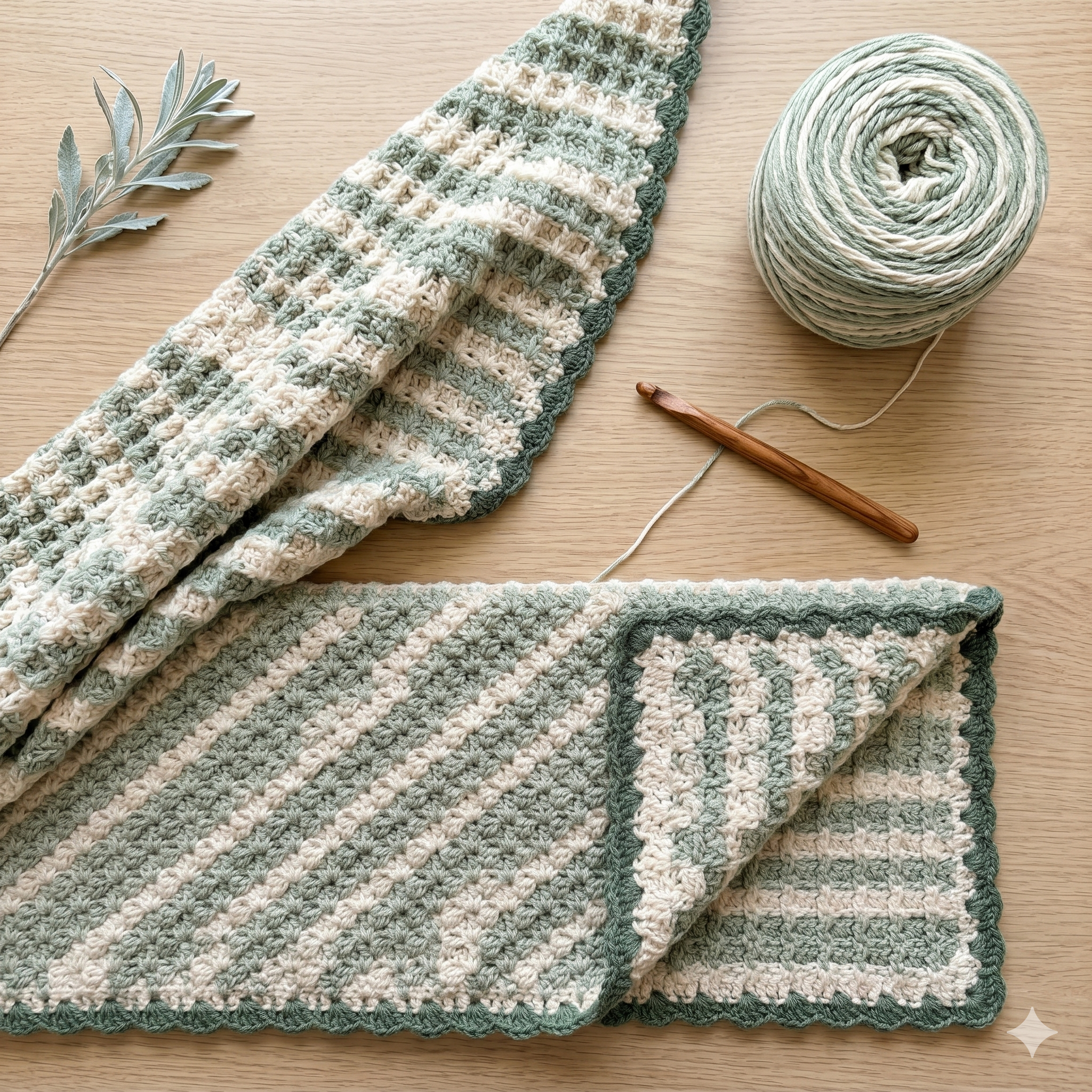 CROCHET PATTERN C2C Waffled Shell Stitch Blanket - Make Any Size Square or Rectangle - PDF Download