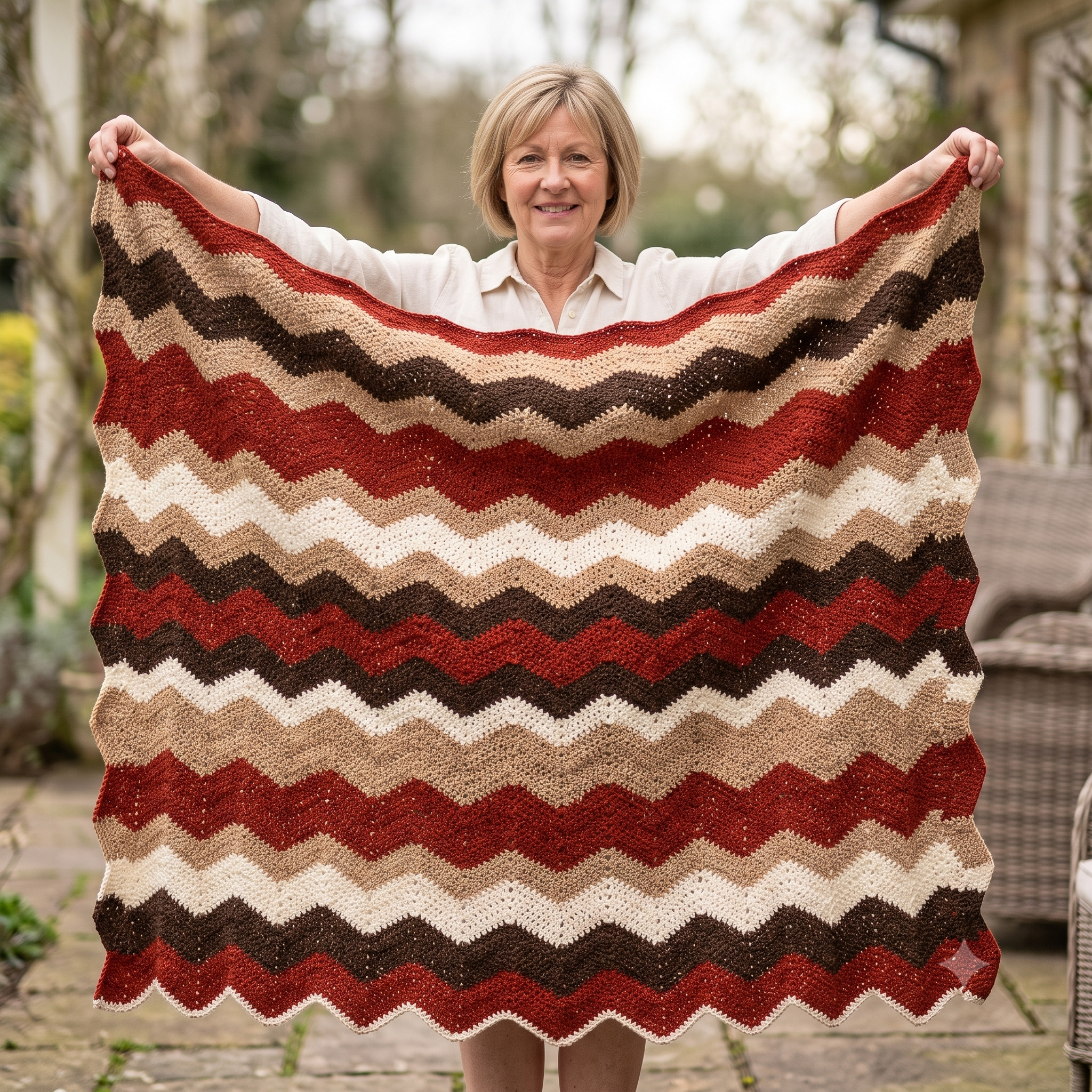 Chevron Ripple Blanket Crochet Pattern PDF, Zigzag Throw Blanket Pattern, Easy Striped Afghan Crochet Pattern, Instant Download