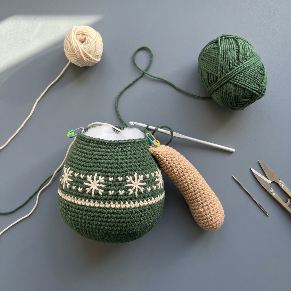 Crochet Christmas Bear Pattern PDF | Amigurumi with Santa Hat & Scarf
