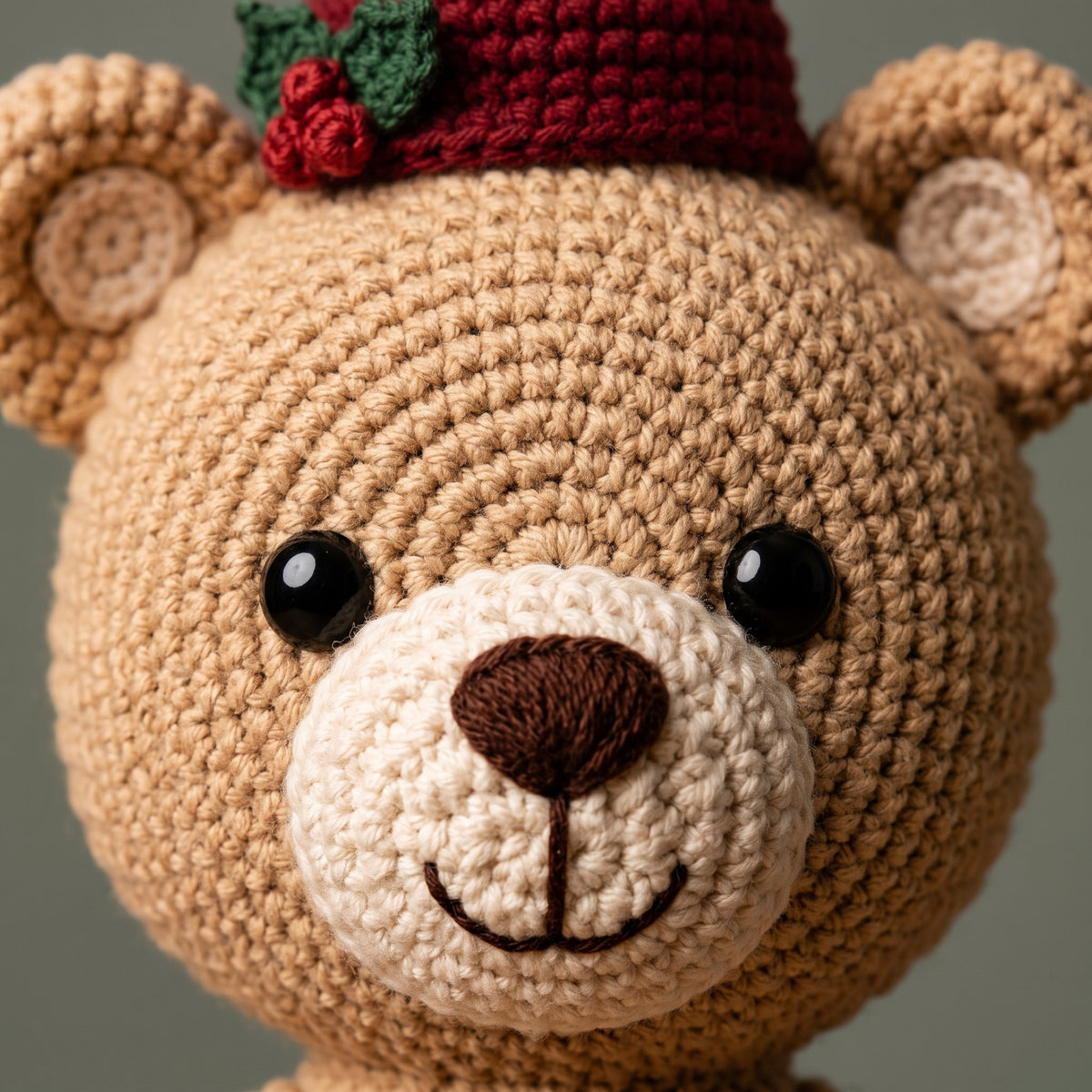 Crochet Christmas Bear Pattern PDF | Amigurumi with Santa Hat & Scarf