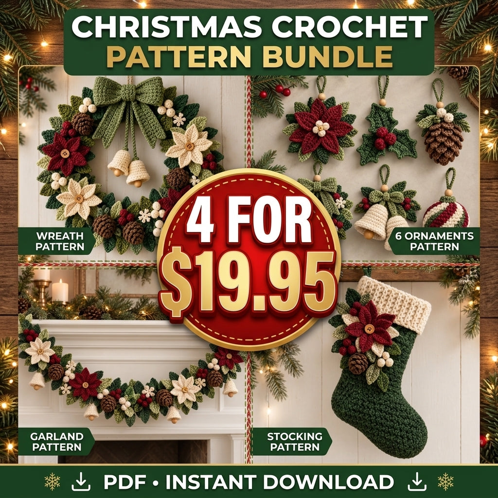 Christmas Crochet Bundle – 4 Cozy Holiday PDF Patterns