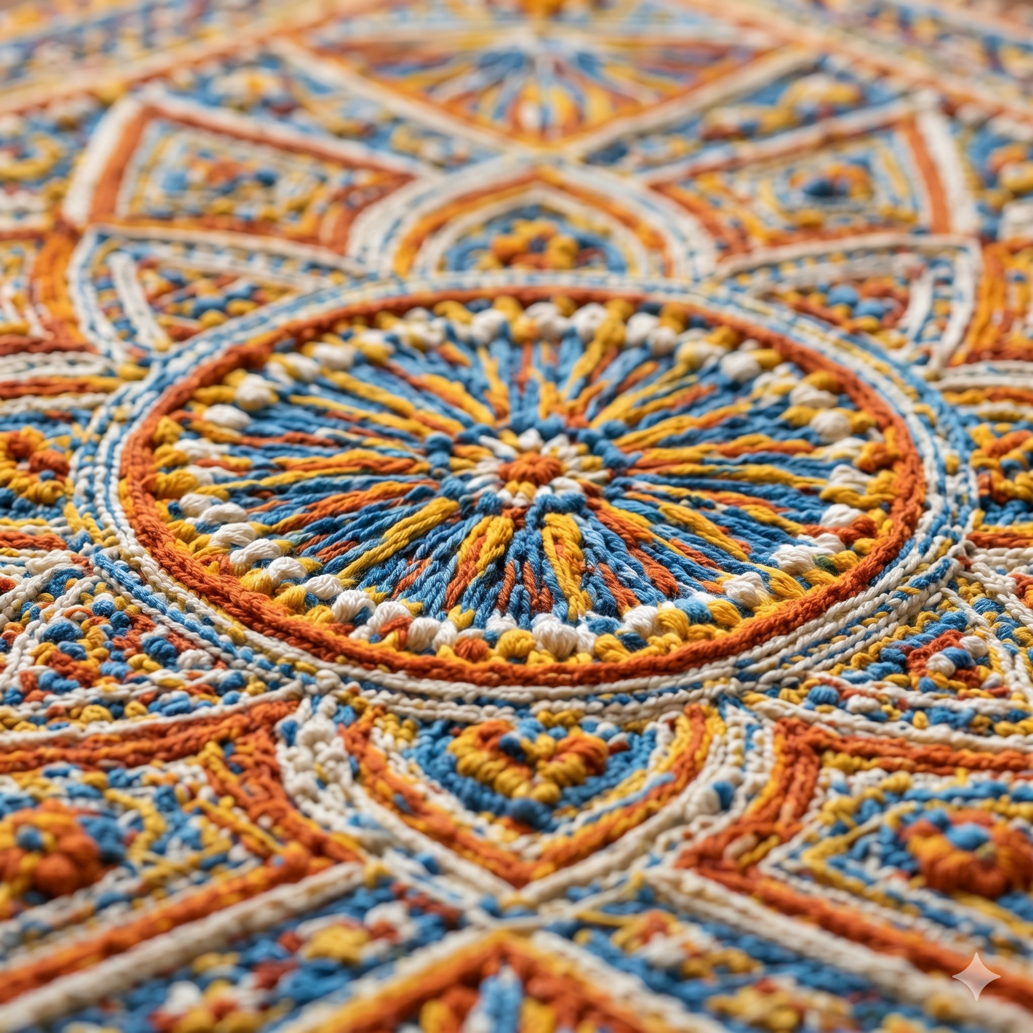 Handmade Boho Mandala Crochet Blanket Pattern, Colorful Geometric Afghan Rug, DIY Textured Throw PDF
