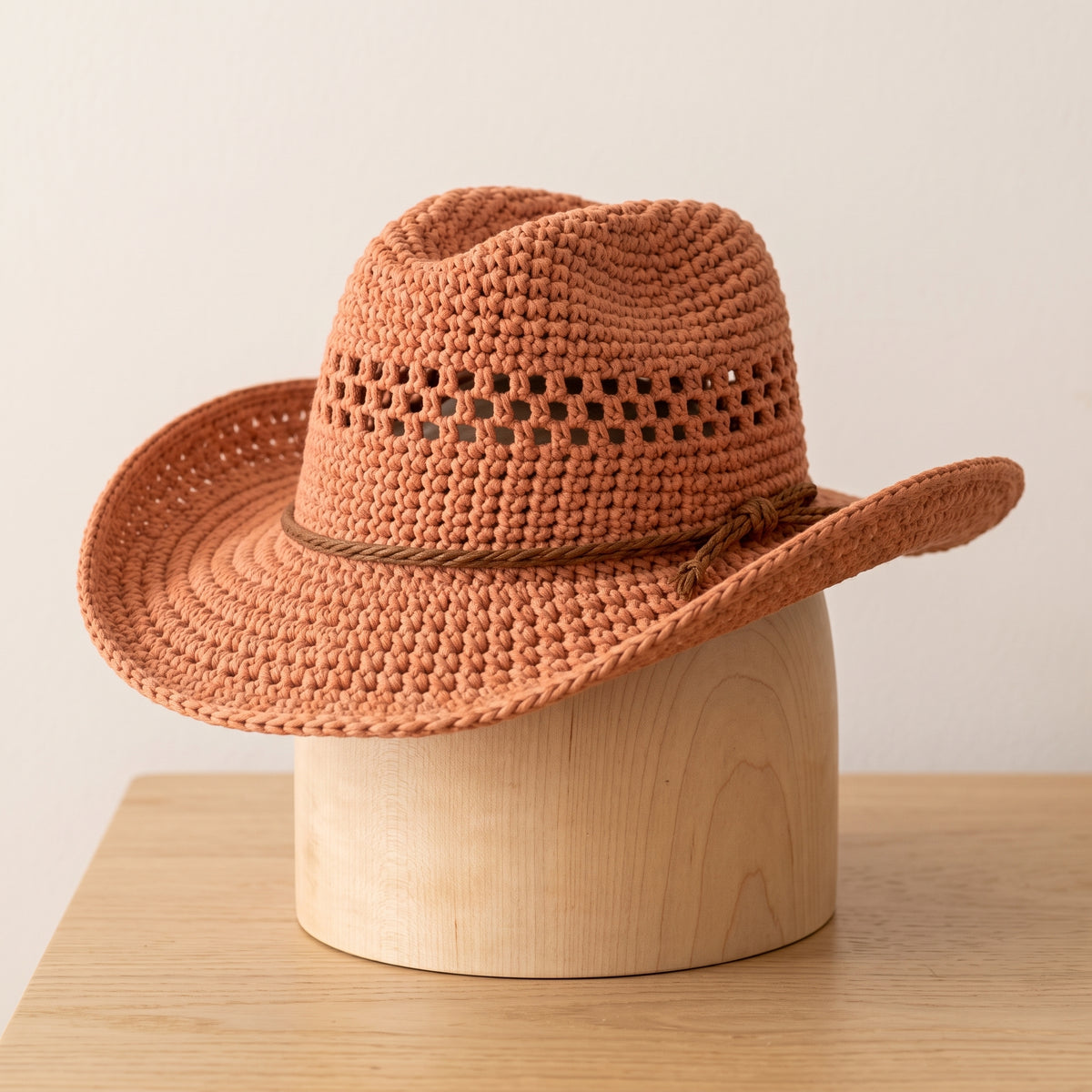 Crochet Cowboy Hat Pattern | Shaped Crown, Mesh Band & Curved Brim | Cowgirl Summer Hat | Instant Download PDF Crochet Pattern