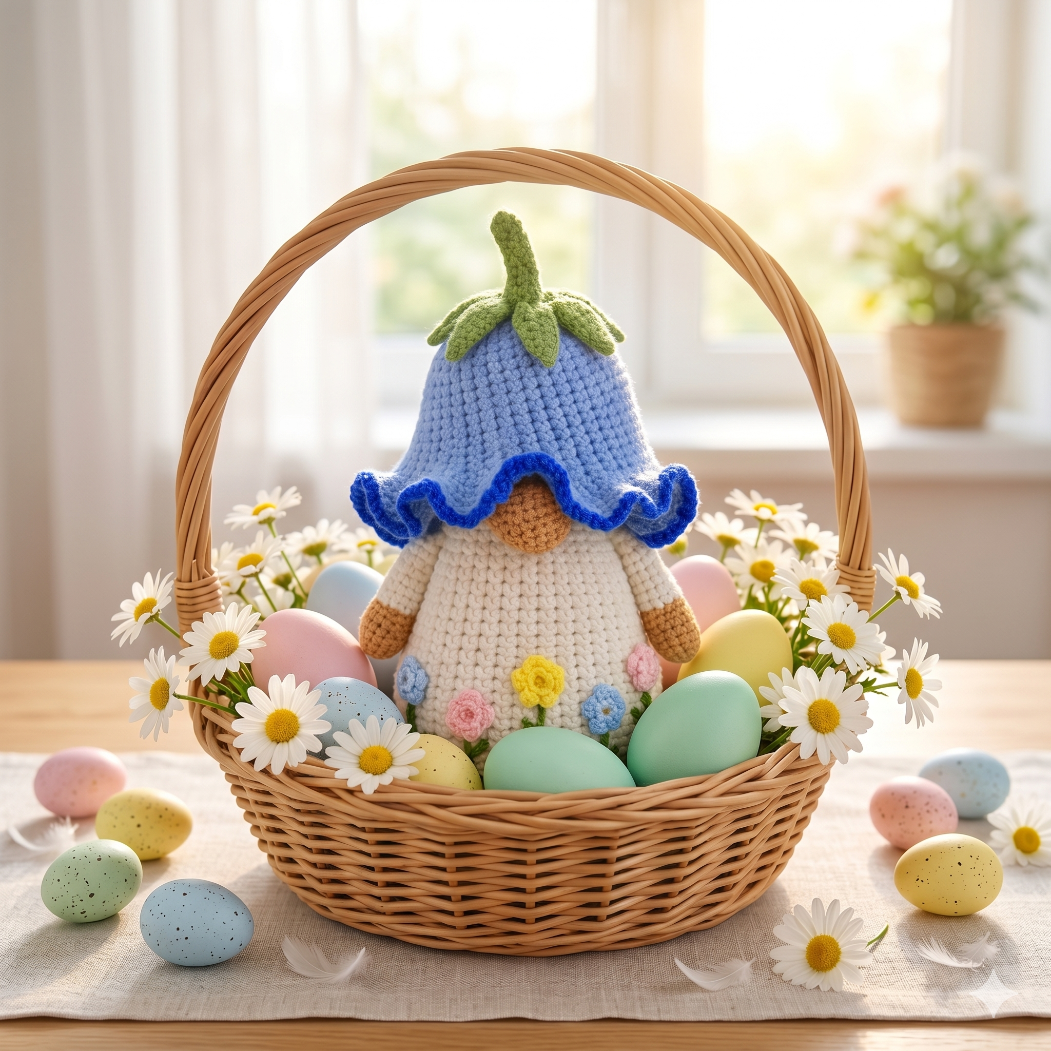 Crochet Bluebell Gnome Pattern PDF, Amigurumi Nursery Room Tutorial, Beginner Friendly Digital Download