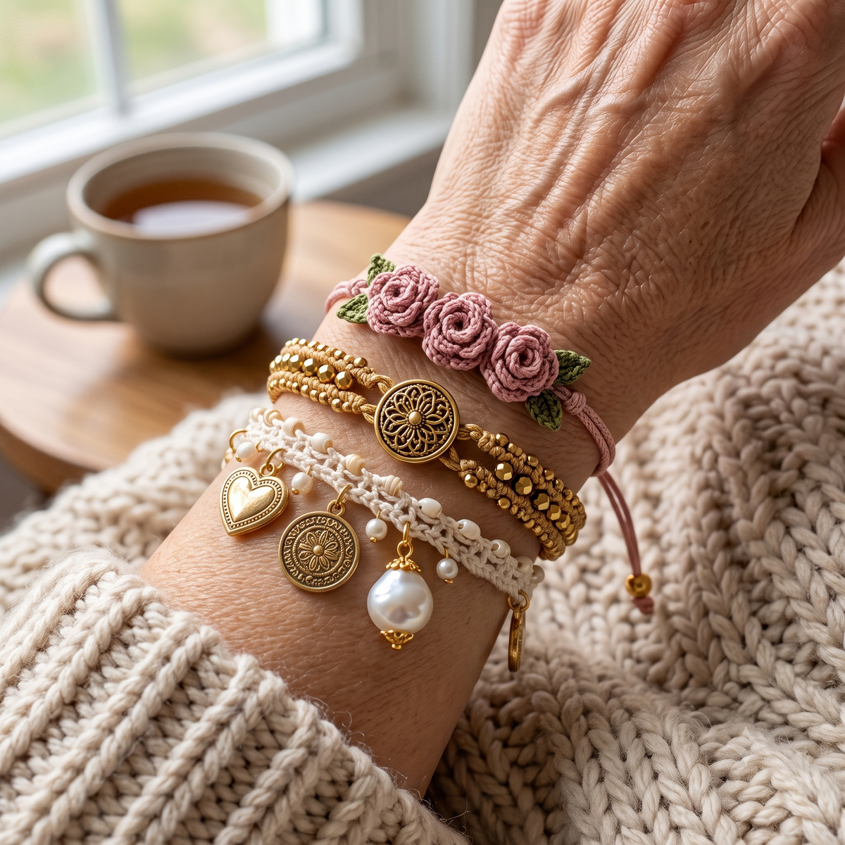 Crochet Bracelet Pattern Bundle PDF | 10 Handmade Jewelry Tutorials, Flower Beaded Boho Bracelets, Beginner, US Terms, Instant Download