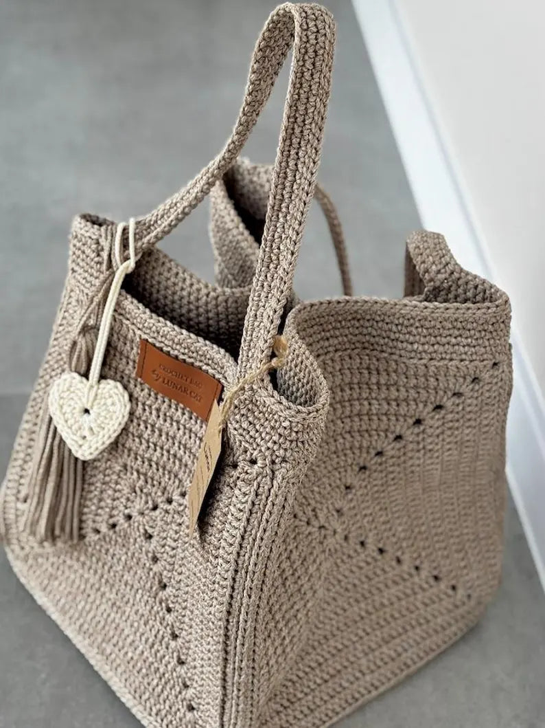 Crochet Granny Square Tote Bag Pattern, Beginner Friendly (PDF)