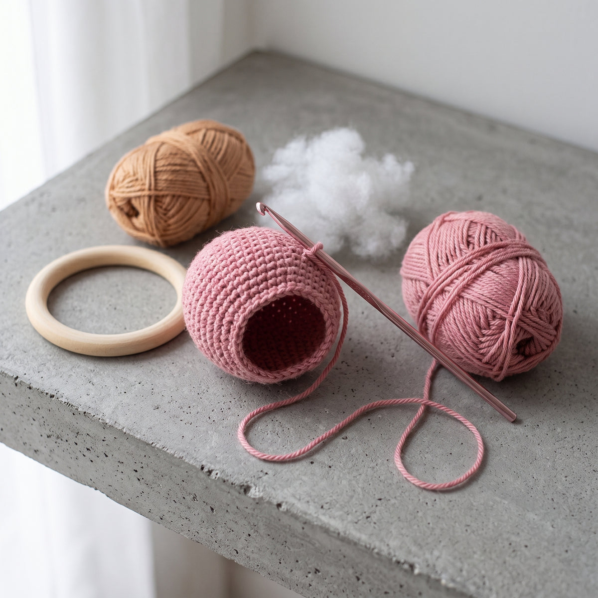 Crochet Nursery Wall Hanging Pattern PDF, Bunny with Balloons in a Wooden Hoop, Amigurumi Baby Room Decor