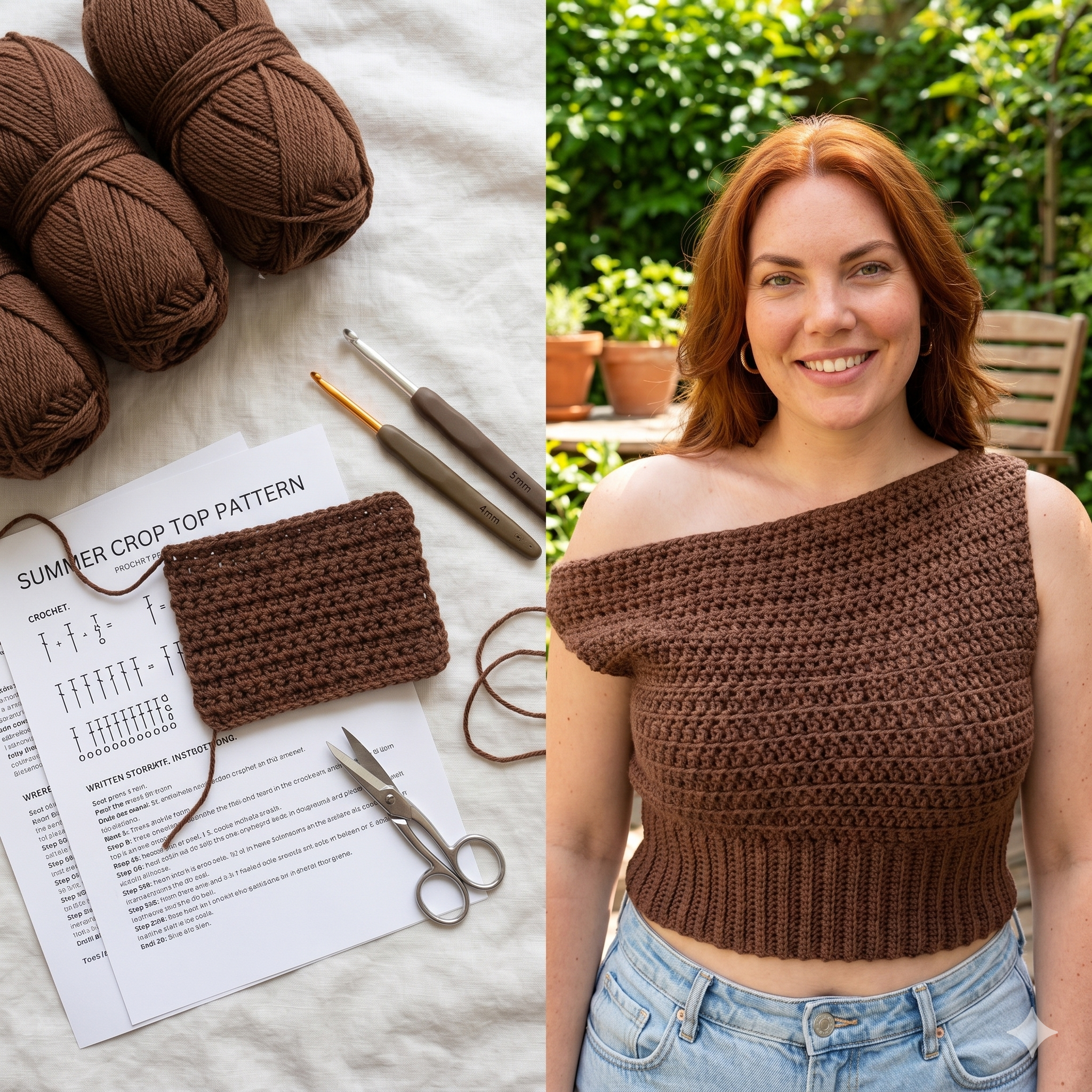 Crochet Off Shoulder Top Pattern PDF, One Shoulder Crochet Crop Top Pattern, Beginner Crochet Top, Summer DIY, Made to Measure