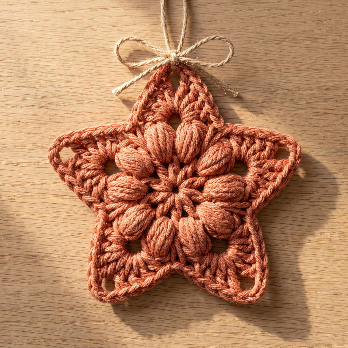 Crochet Star Ornament Pattern PDF | Puff Stitch Christmas Star for Tree, Garland & Gift Tags | US Terms | Instant Download