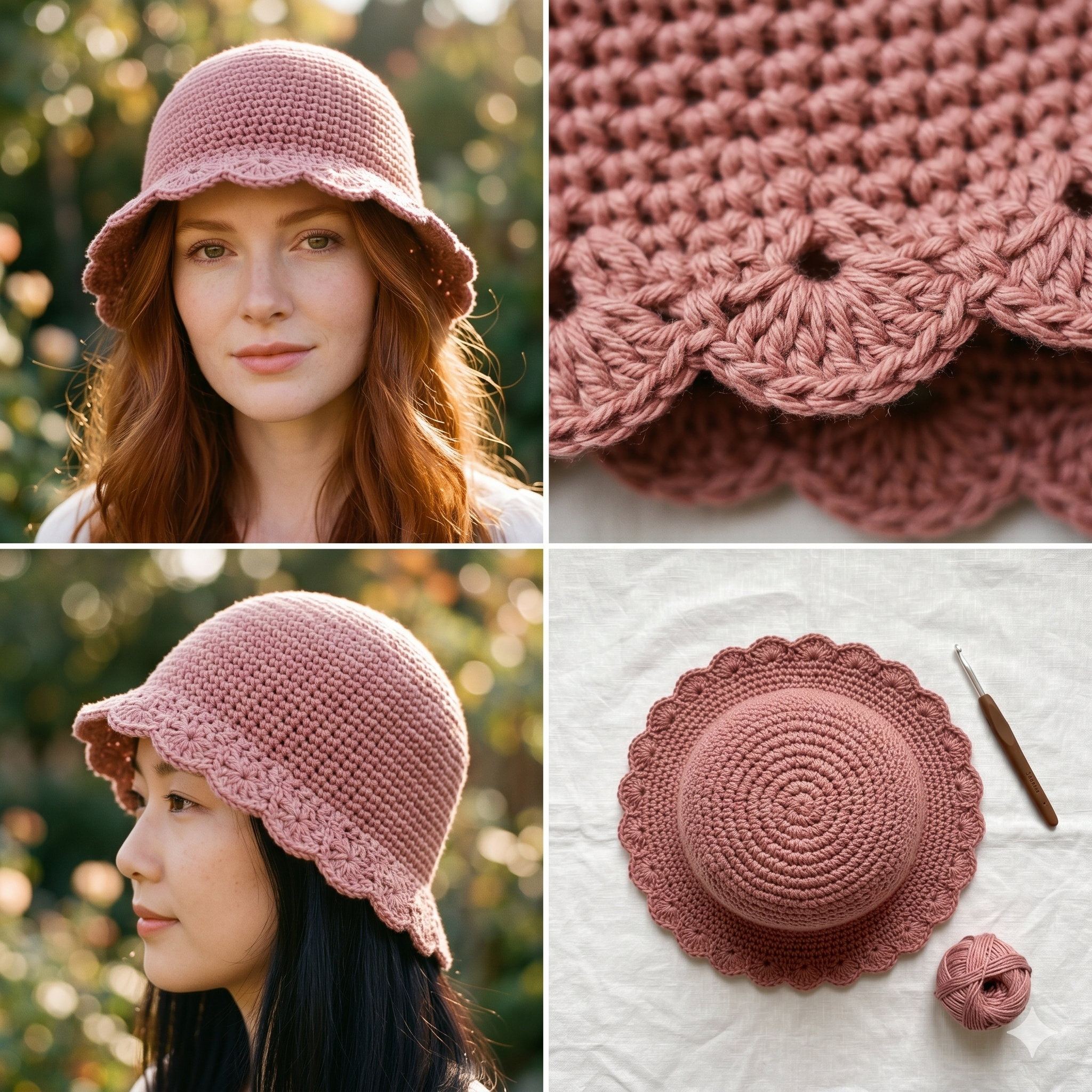 Crochet Bucket Hat Pattern PDF, Handmade Straw Hat for Beginners, Summer Sun Hat Crochet Tutorial, Beach Accessory Pattern, Digital Download