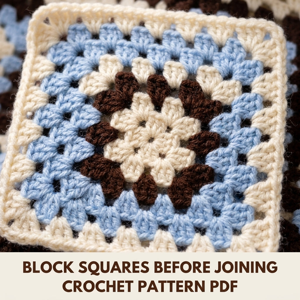 Chocolate and Sky Granny Square Cardigan Crochet Pattern PDF – Boxy Brown and Blue Cardigan