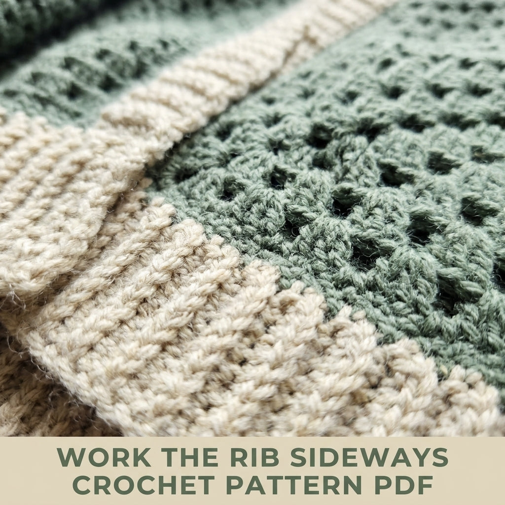 Sage Granny Stitch Cardigan Crochet Pattern PDF – Oversized Cardigan with Ribbed Band