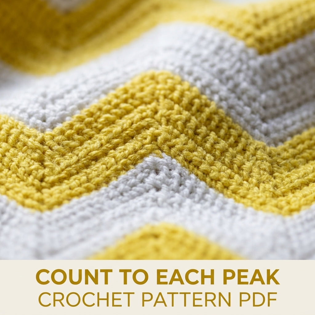 Yellow and White Chevron Blanket Crochet Pattern PDF – Classic Stripes