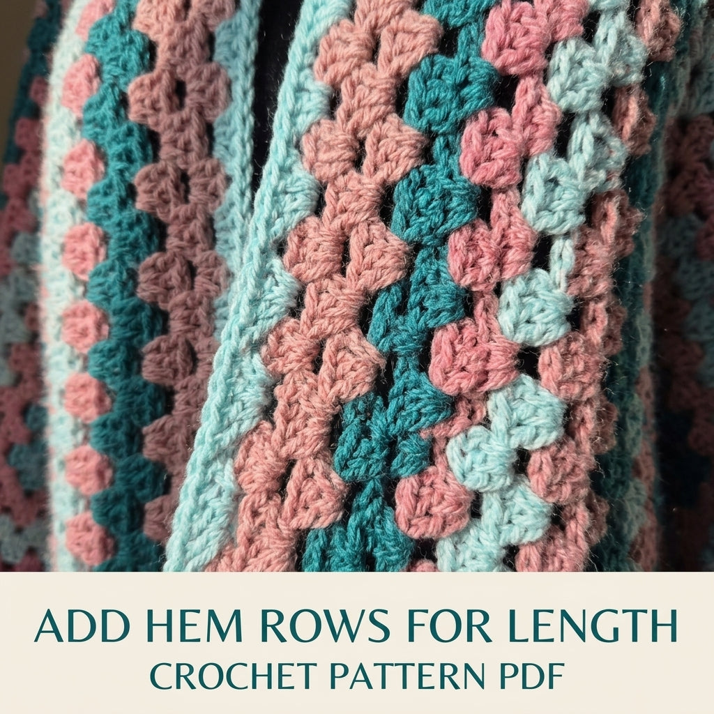 Long Hexagon Cardigan Crochet Pattern PDF – Granny Stripe Duster