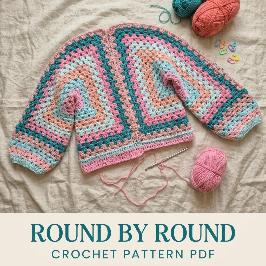 Long Hexagon Cardigan Crochet Pattern PDF – Granny Stripe Duster