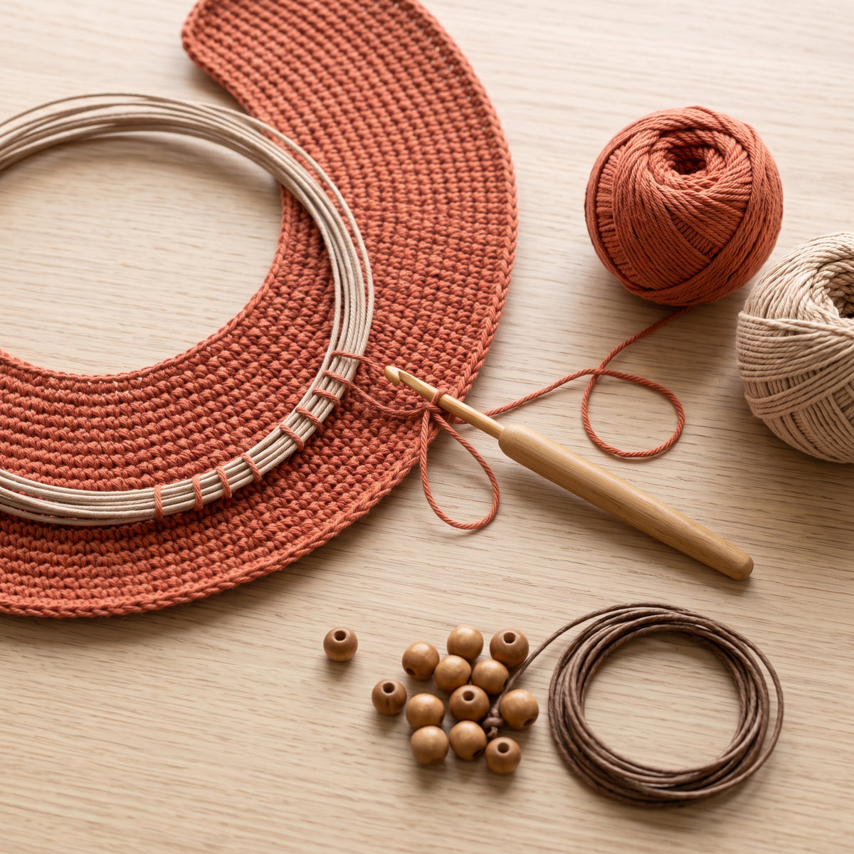 Crochet Cowboy Hat Pattern PDF, Desert Western Hat with Lattice Band and Fringe Cord, Terracotta Cowgirl Hat Crochet Pattern