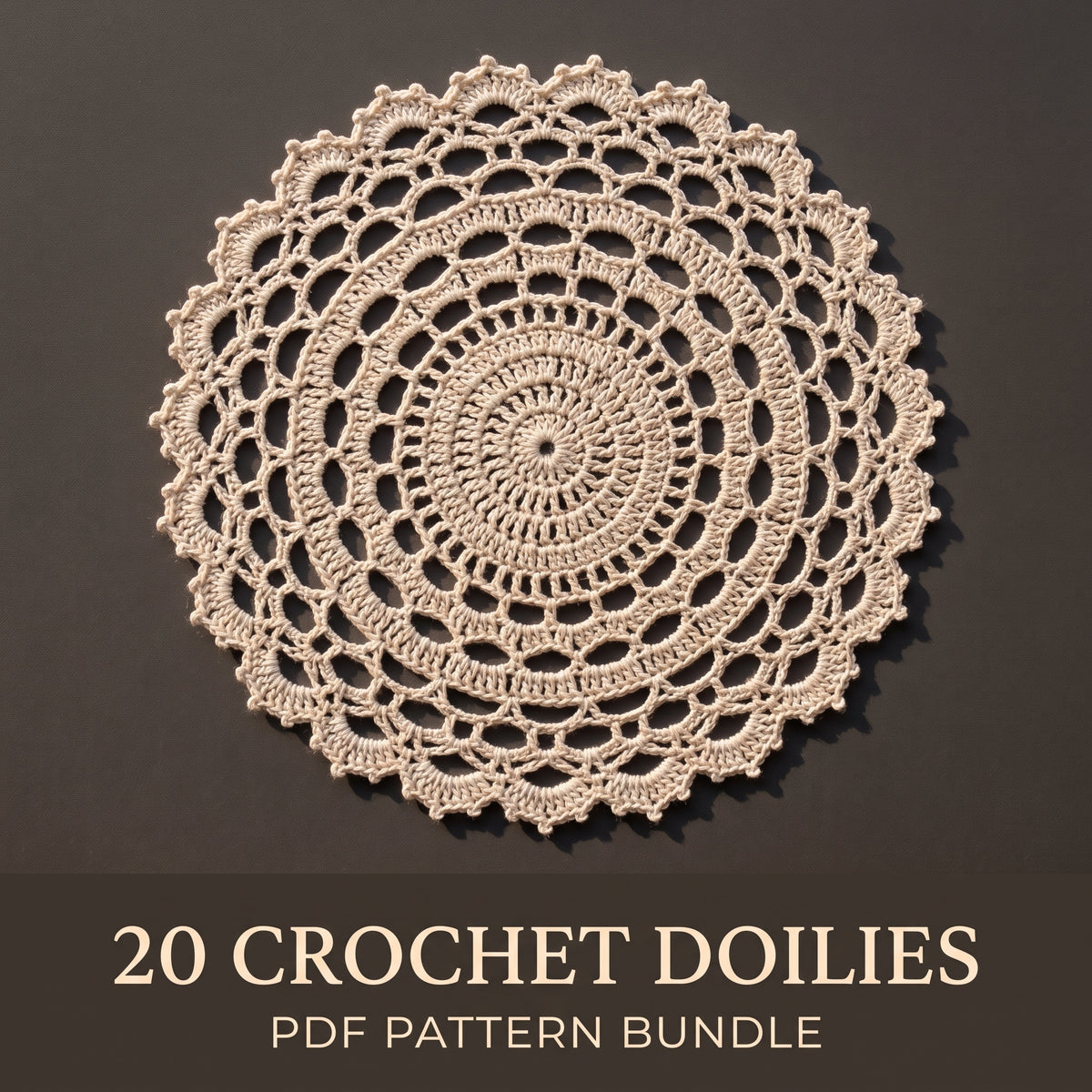 20 Crochet Doily Patterns PDF Bundle, Vintage Lace Doilies Set