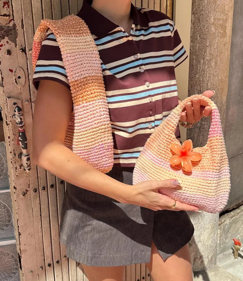 The Donut Bag (2 SIZES) by bygalk. beginner-friendly Crochet Bag Pattern with full video tutorial + step-by-step photo guides