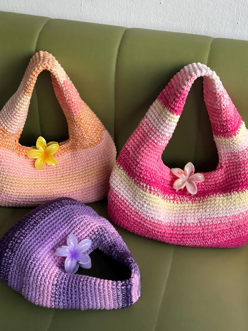 The Donut Bag (2 SIZES) by bygalk. beginner-friendly Crochet Bag Pattern with full video tutorial + step-by-step photo guides