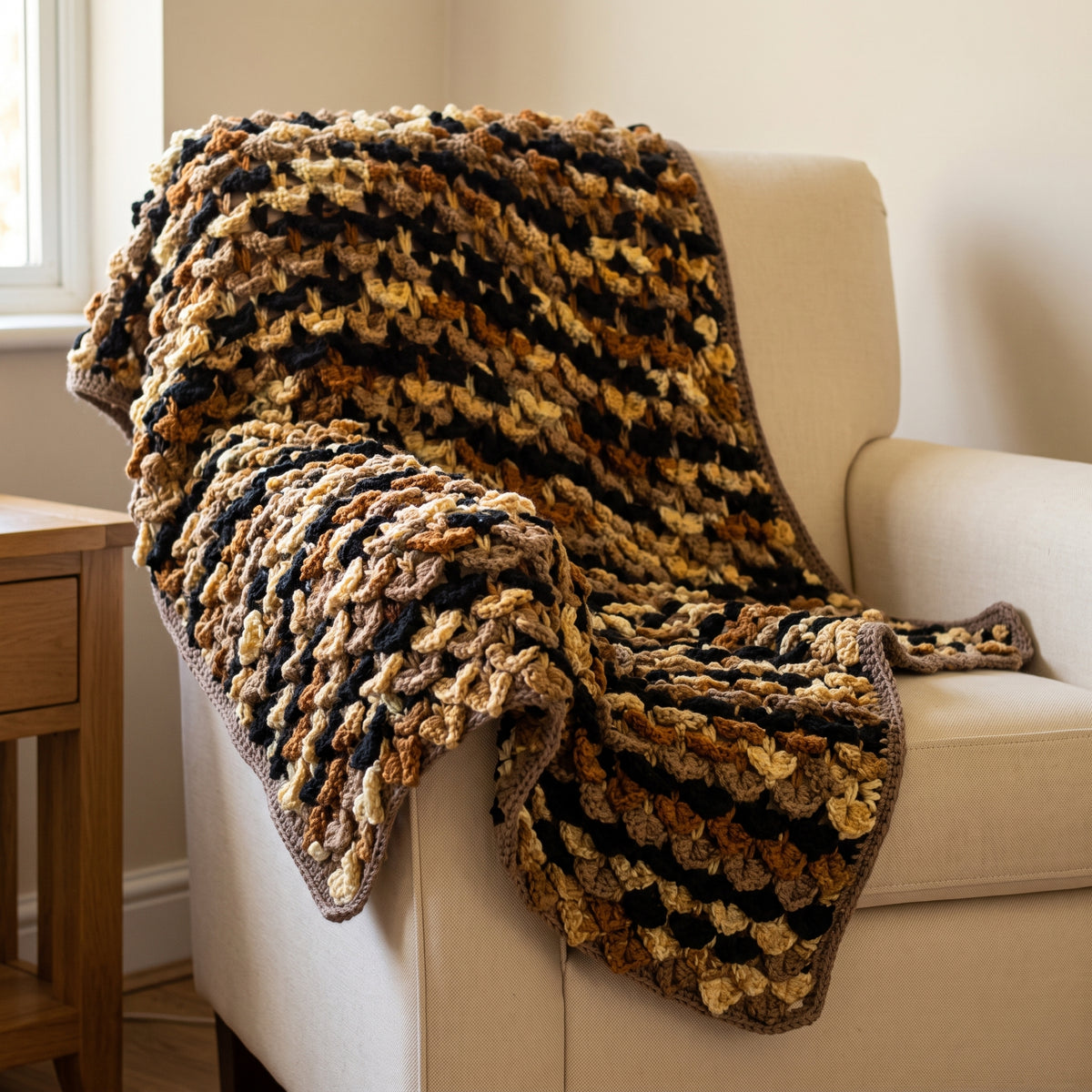 Dragon Scale Crochet Blanket Pattern | Textured Overlapping Scales | Beginner Friendly, Any Size | US Terms | Instant Download PDF