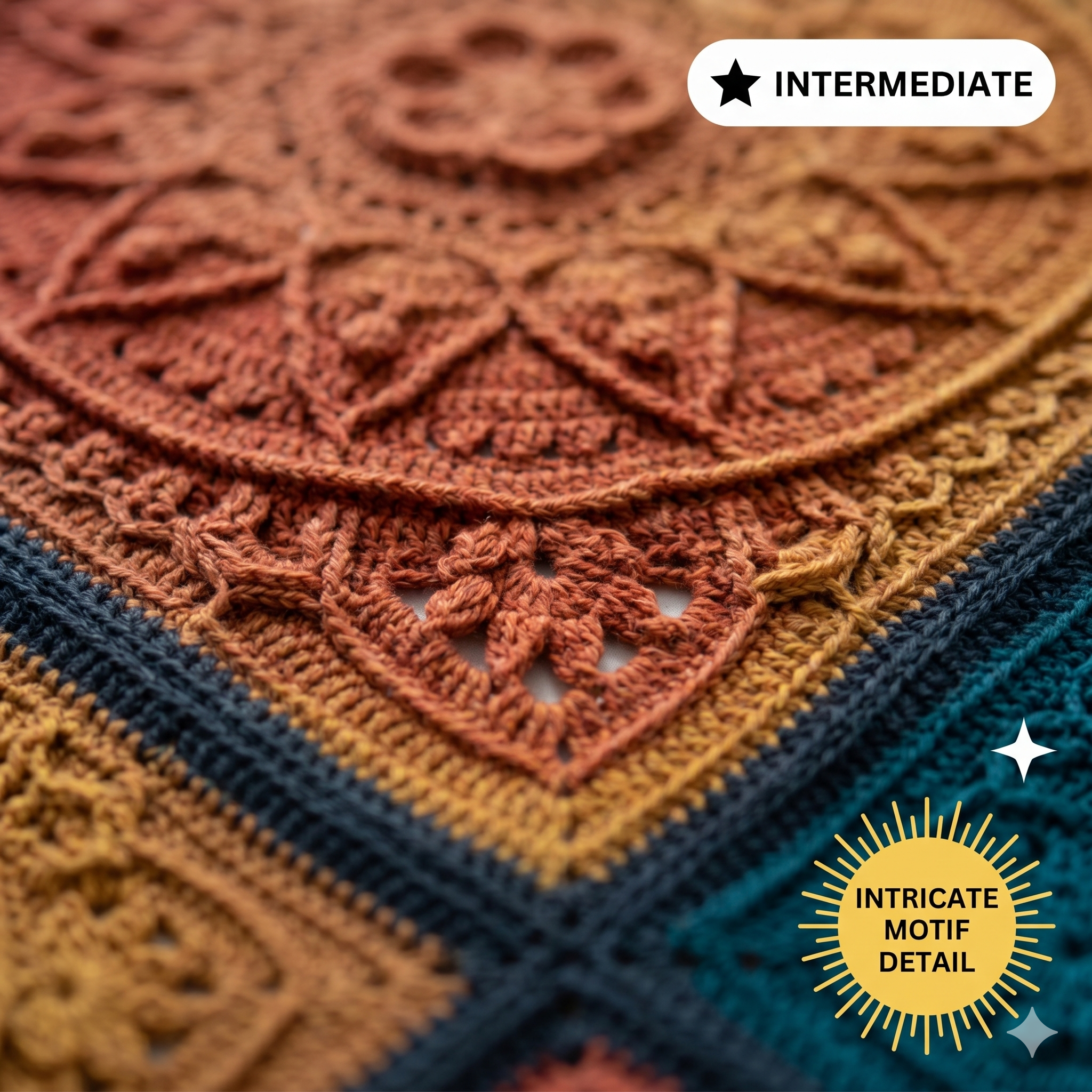 PDF pattern - Sophie's Dream Crochet blanket - crochet afghan - crochet throw - motif based crochet blanket