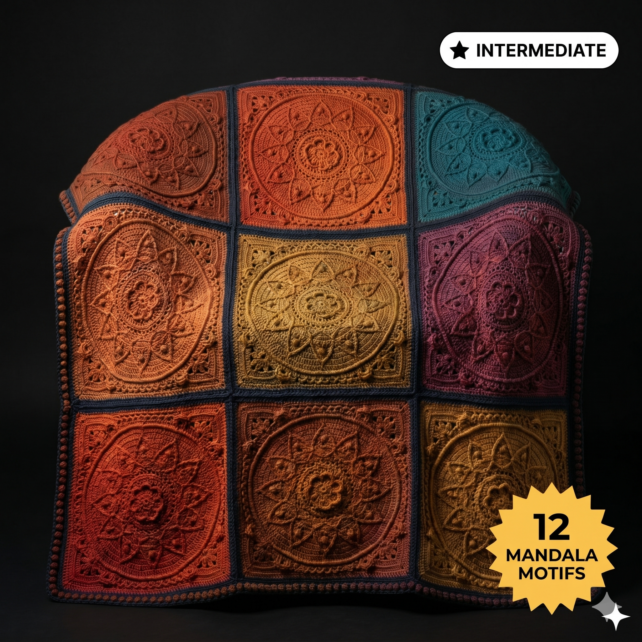 PDF pattern - Sophie's Dream Crochet blanket - crochet afghan - crochet throw - motif based crochet blanket