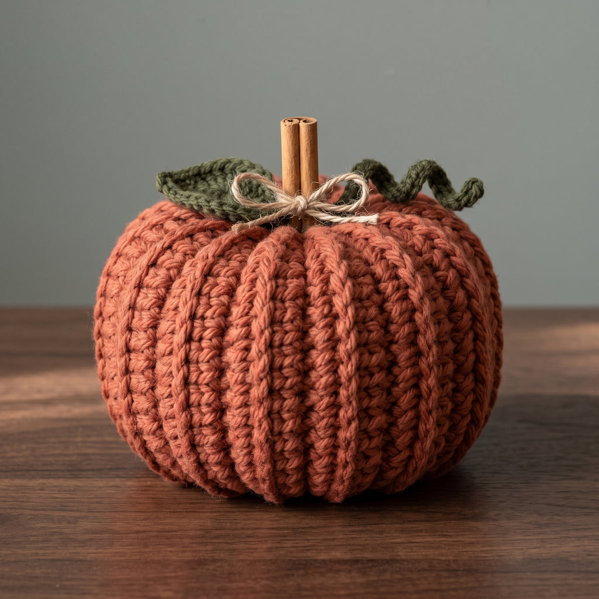 Crochet Pumpkin Pattern PDF | 3 Sizes Chunky Fall Pumpkins with Leaf & Tendril | Cinnamon Stick Stem | Autumn Decor