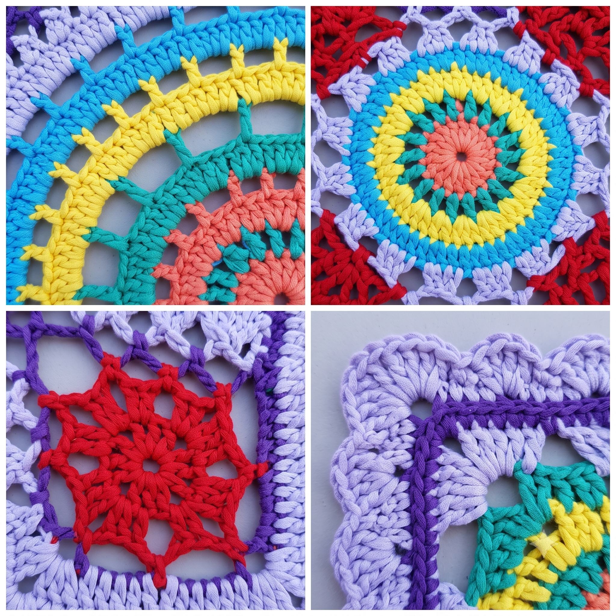 Crochet Rug Pattern PDF | Trapilho Semicircle Mandala Rug | T-Shirt Yarn | Instant Download