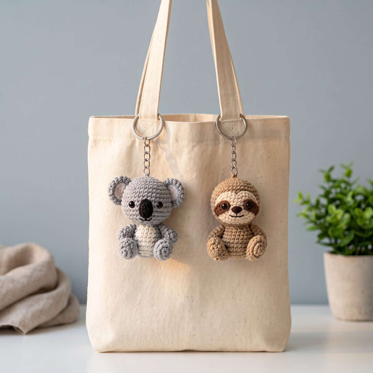 Crochet Animal Keychain Pattern Bundle PDF, 60 Mini Amigurumi Patterns