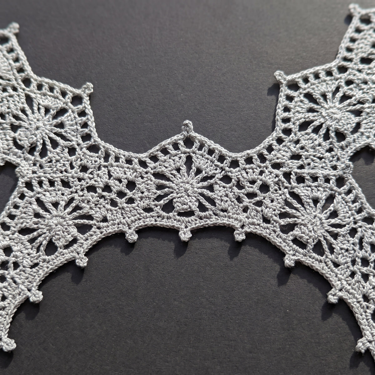 Spiderweb Doily Crochet Pattern | Gothic Halloween Lace Centerpiece in Black & Silver | Thread Crochet | Instant Download PDF