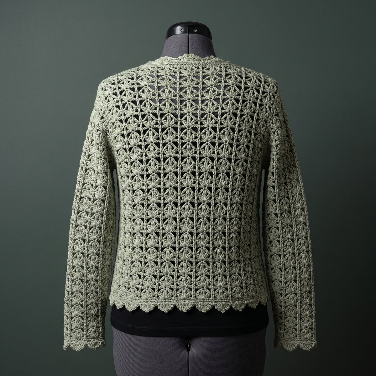 Lace Scallop Cardigan — Crochet Pattern PDF, XS to 5XL