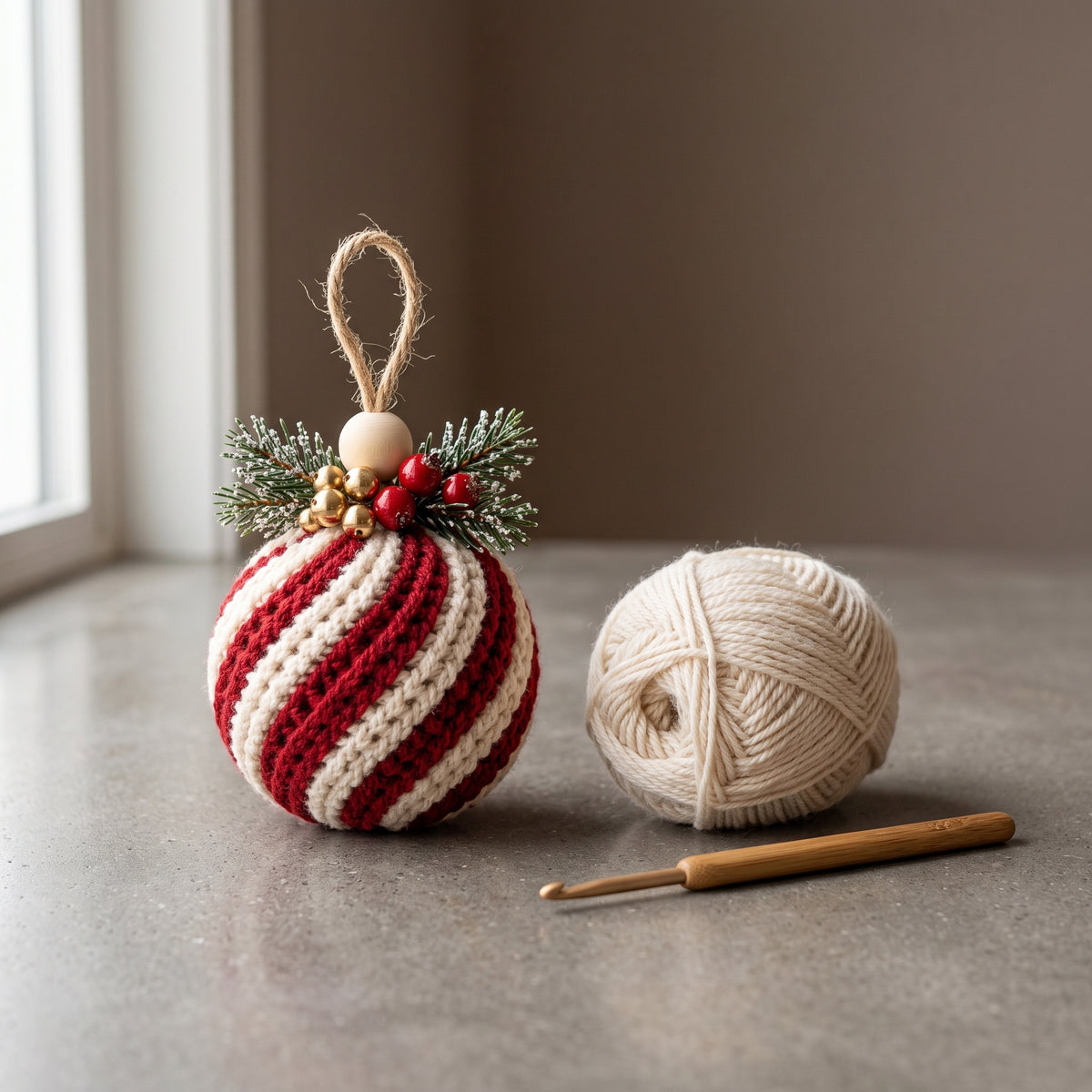 Christmas Bauble Crochet Pattern PDF, 5 in 1 Twisted Rib Ornaments, Crochet Christmas Tree Decorations