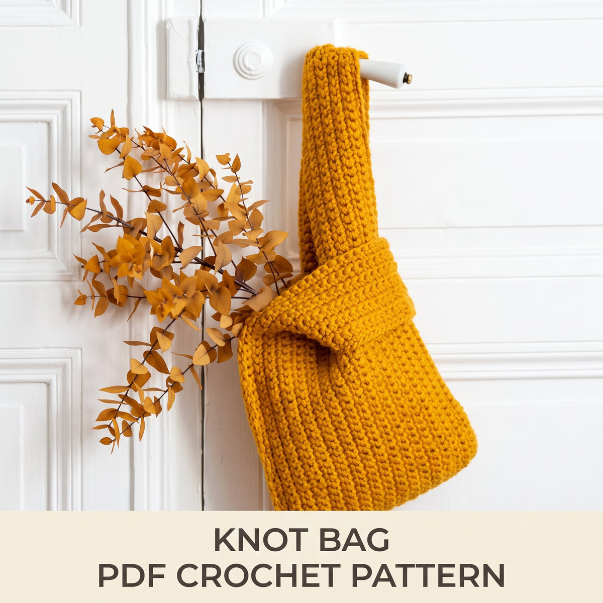 Crochet Knot Bag Pattern PDF | Japanese Knot Bag / Wristlet Purse, Chunky Yarn, Beginner Friendly