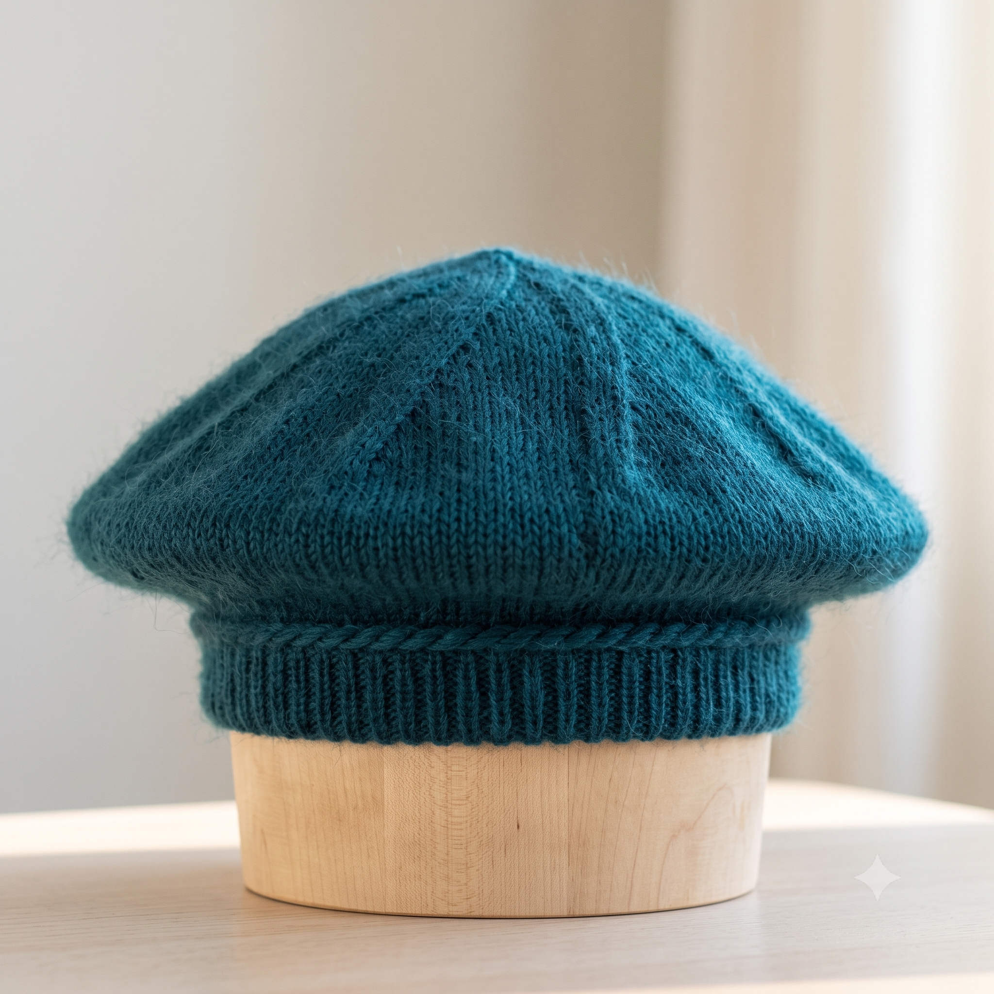Beret Knitting Pattern PDF | Mohair Silk Beret with Tubular Cast On | 2 Sizes, French and English | Instant Download