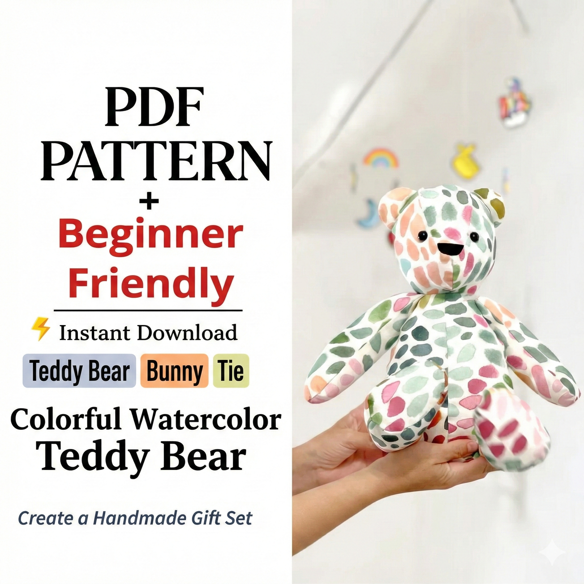 Memory Bear Pattern - All Sizes included, keepsake bear