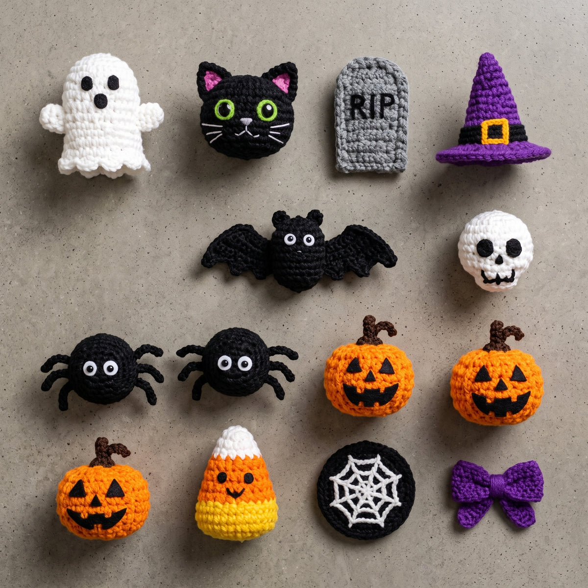 Halloween Crochet Pattern PDF, 3 Flower Pot Planters, Ghost Pumpkin