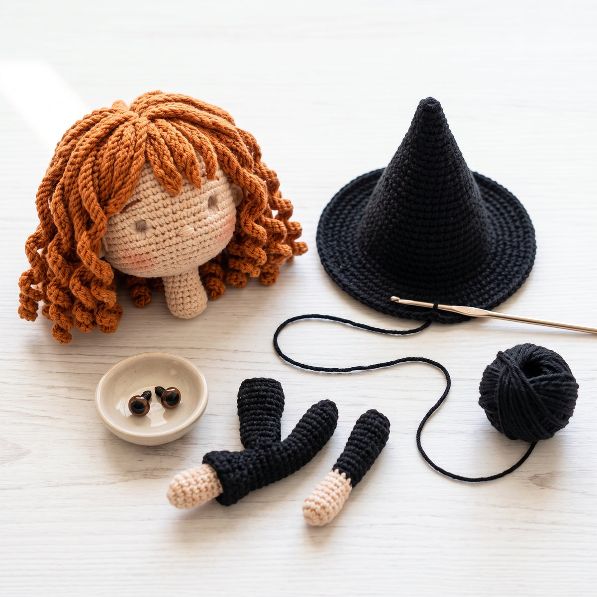 Halloween Witch Doll Crochet Pattern PDF, Amigurumi Witch 25 cm