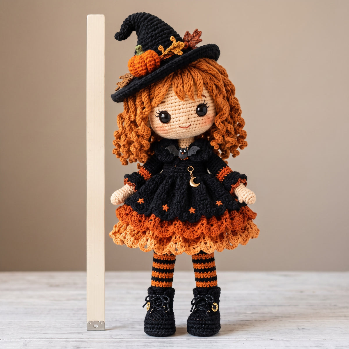 Halloween Witch Doll Crochet Pattern PDF, Amigurumi Witch 25 cm